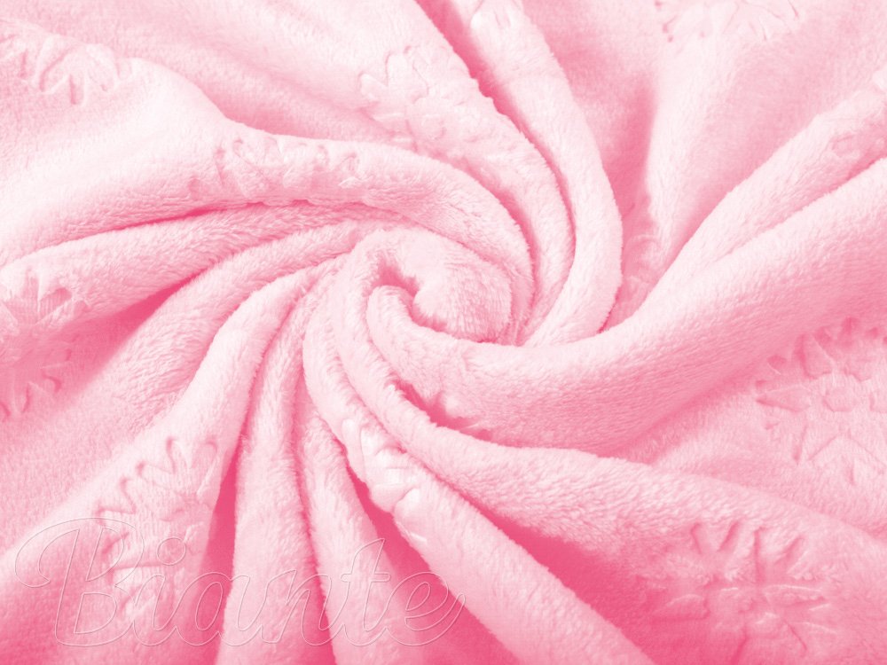Mikroplyšová látka MIP-022 Snehové vločky - svetlo ružová - šírka 140 cm - detail 1 - Biante.sk