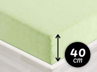 Froté napínacie prestieradlo na extra vysoký matrac FR-018 Pastelovo zelené - Biante.sk