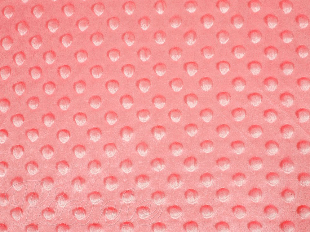 Dětská látka Minky 3D puntíky MKP-036 Korálově růžová - šířka 150 cm - detail 6 - Biante.cz
