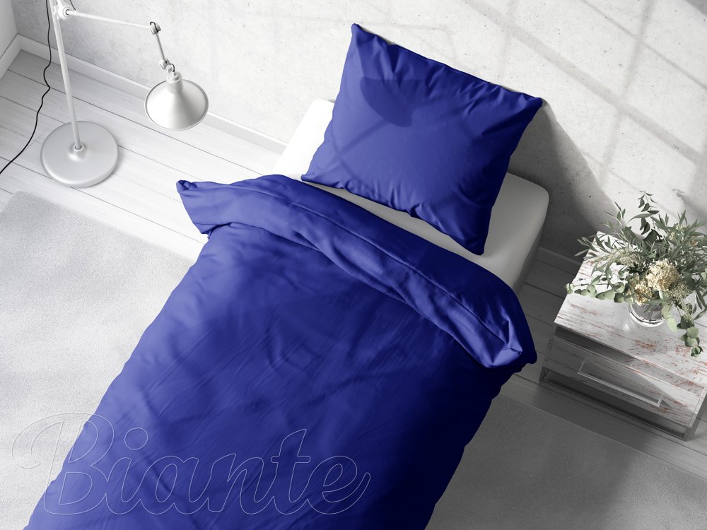 Bavlnené jednofarebné posteľné obliečky Moni MO-029 Kráľovské modré - detail 1 - Biante.sk