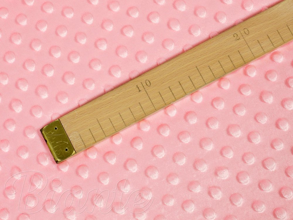 Detská látka Minky 3D bodky MKP-037 Korálovo ružová - šírka 150 cm - detail 5 - Biante.sk
