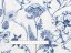 Dekoračná látka PML-060 Modré lúčne kvety na bielom - šírka 150 cm - detail 5 - Biante.sk