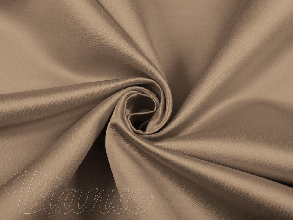 Látka polyesterový satén LUX-023 Orieškovo hnedá - šírka 150 cm - detail 1 - Biante.sk