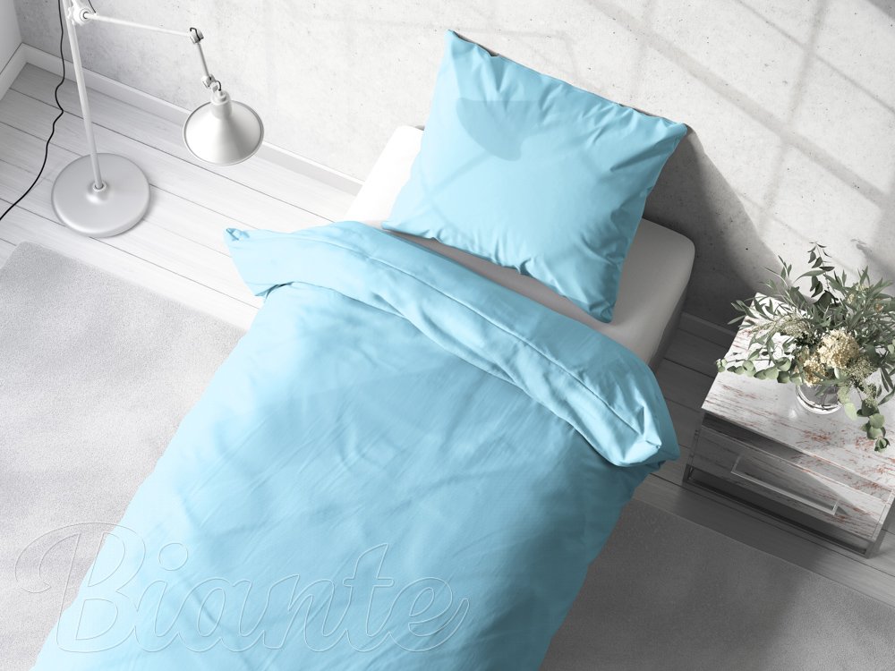 Bavlnené jednofarebné posteľné obliečky Moni MO-008 Ľadové modré - detail 1 - Biante.sk