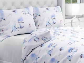 Bavlnené posteľné obliečky Sandra SA-289 Viva Italia modrá - Biante.sk