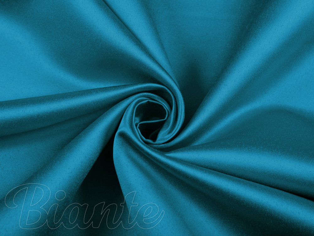 Látka polyesterový satén LUX-021 Petrolejovo modrá - šírka 150 cm - detail 1 - Biante.sk