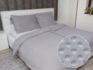 Hrejivé posteľné obliečky Minky 3D bodky MKP-048 Sivé - Biante.sk