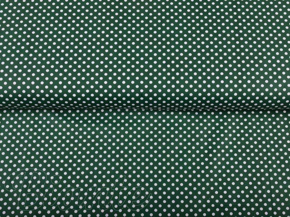 Bavlnená látka/plátno Sandra SA-337 Biele bodky na tmavo zelenom - šírka 140 cm - detail 2 - Biante.sk