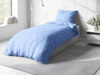 Bavlnené jednofarebné posteľné obliečky Moni MOD-509 Nebeská modrá - detail 1 - Biante.sk