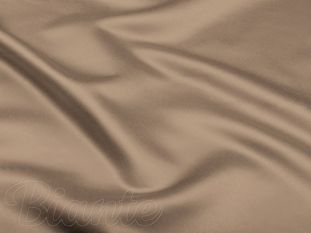 Látka polyesterový satén LUX-023 Orieškovo hnedá - šírka 150 cm - detail 5 - Biante.sk