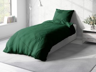 Bavlnené jednofarebné posteľné obliečky Moni MOD-514 Tmavo zelené - detail 1 - Biante.sk