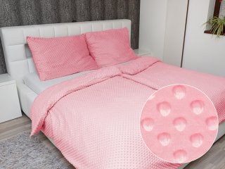Hrejivé posteľné obliečky Minky 3D bodky MKP-011 Svetlo ružové - Biante.sk