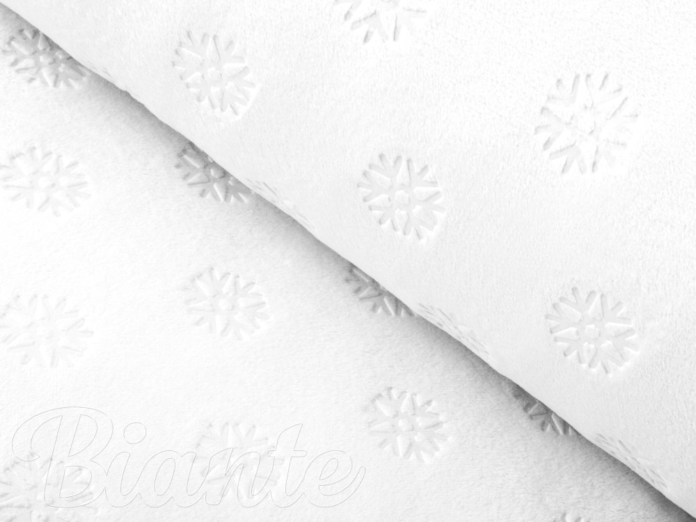 Mikroplyšová látka MIP-011 Sněhové vločky - sněhově bílá - šířka 150 cm - Biante.cz