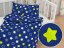 Detské bavlnené posteľné obliečky do postieľky Sandra SA-046 Hviezdičky na modrom - Biante.sk