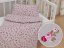 Detské bavlnené posteľné obliečky do postieľky Sandra SA-343 Ružové ružičky na sivom - Biante.sk