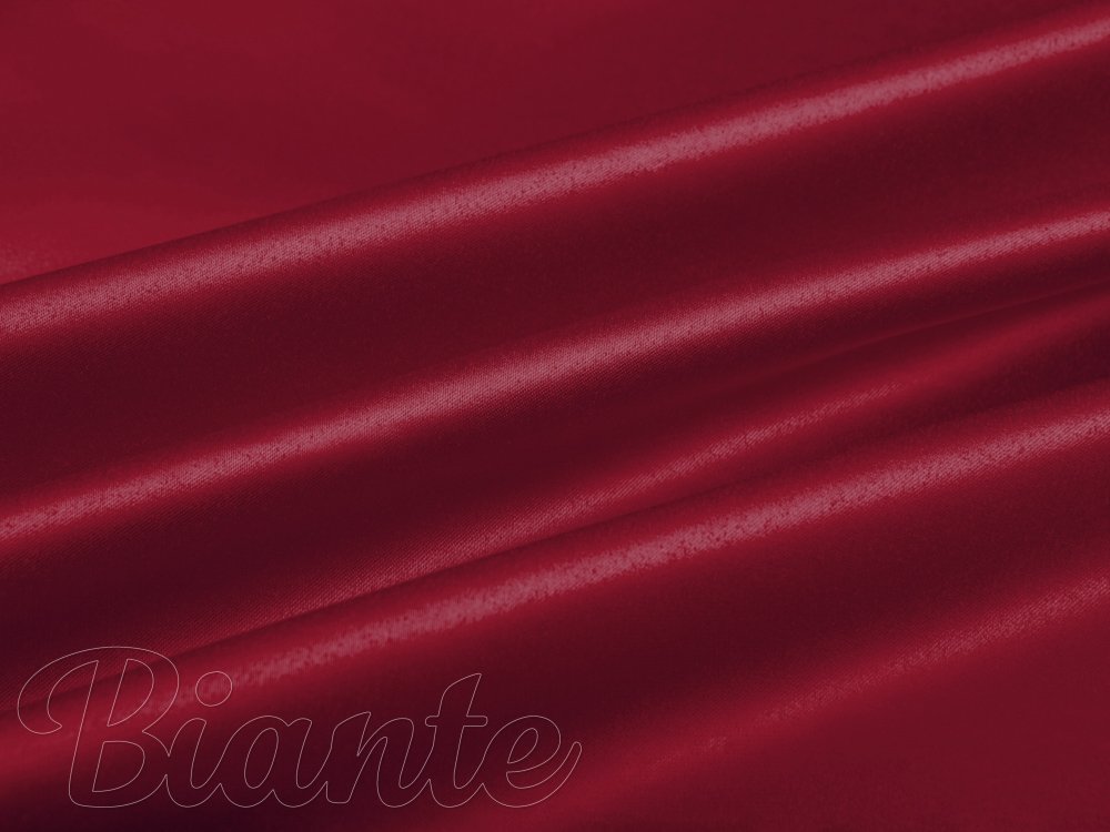 Látka polyesterový satén LUX-022 Vínově červená - šířka 150 cm - Biante.cz