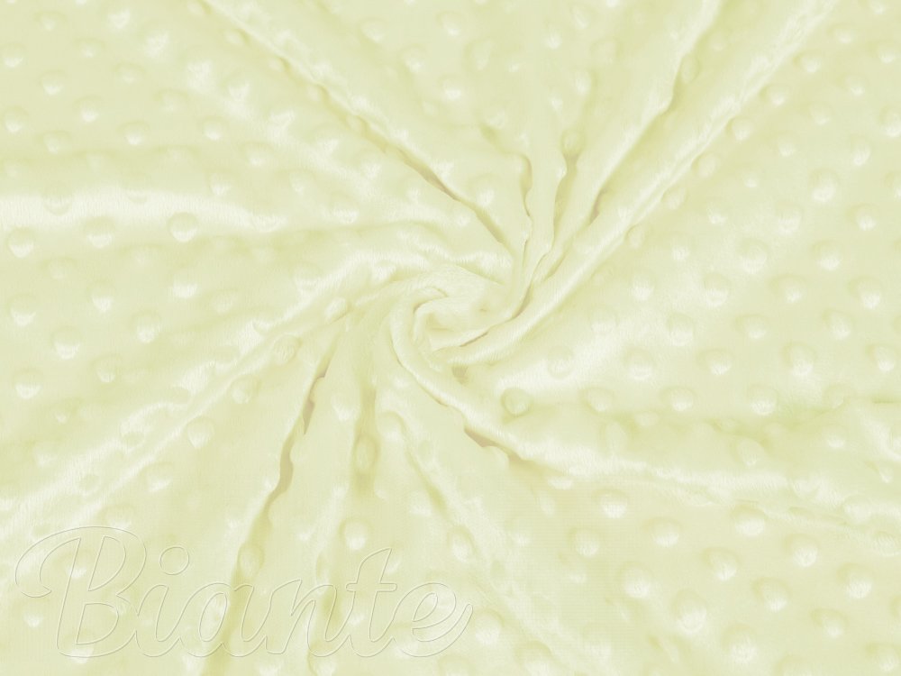 Detská látka Minky 3D bodky MKP-043 Pastelovo žltozelená - šírka 150 cm - detail 1 - Biante.sk