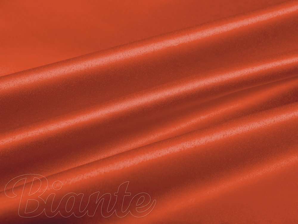 Látka polyesterový satén LUX-L045 Cihlově červená - šířka 150 cm - Biante.cz