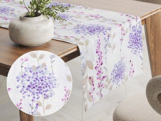 Dekoračný behúň na stôl Leona LN-090 Fialové a ružové kvety - Biante.sk
