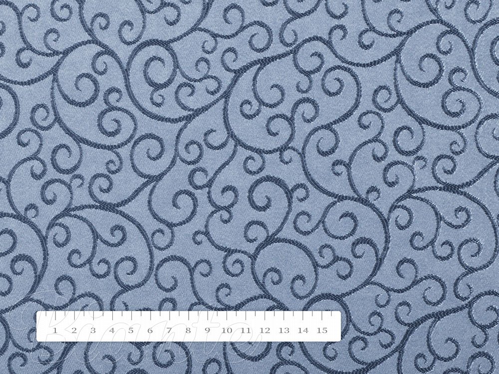 Dekoračná látka PM-007 Ornamenty - modrosivá - šírka 150 cm - detail 4 - Biante.sk