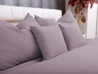 Mušelínové posteľné obliečky Nature MSN-013 Pastelovo fialové - detail 1 - Biante.sk