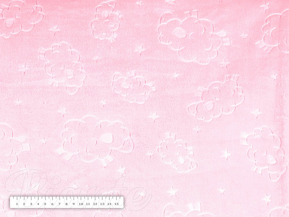 Mikroplyšová látka MIP-007 Baránkovia - svetlo ružová - šírka 150 cm - detail 7 - Biante.sk