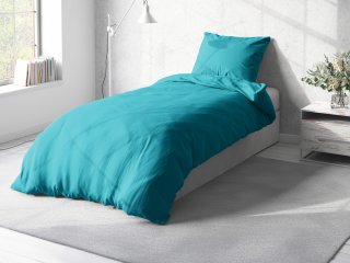 Bavlnené jednofarebné posteľné obliečky Moni MOD-511 Tyrkysové - detail 1 - Biante.sk