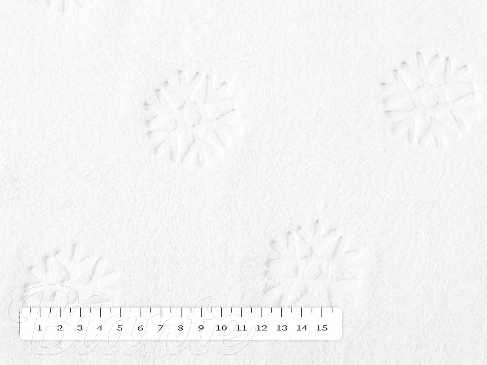 Mikroplyšová látka MIP-011 Snehové vločky - snehovo biela - šírka 150 cm - detail 6 - Biante.sk