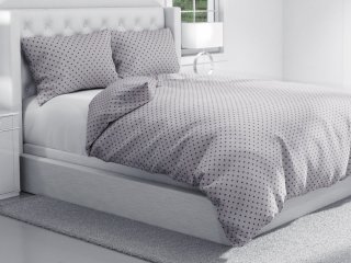 Bavlnené posteľné obliečky Sandra SA-311 Tmavo sivé hviezdičky na sivom - detail 1 - Biante.sk