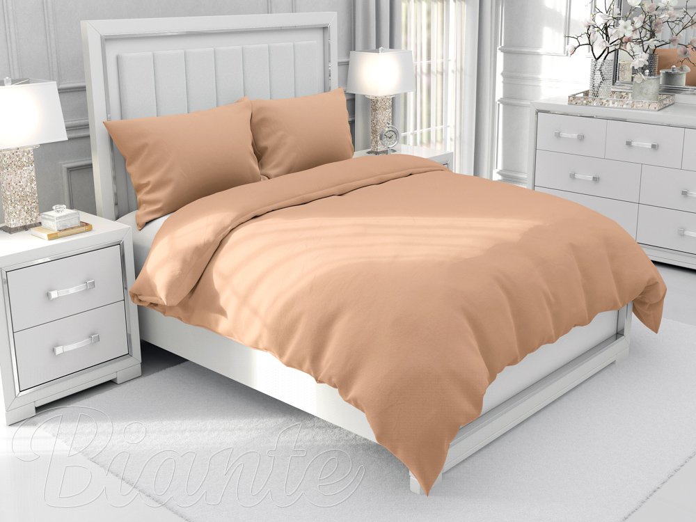 Bavlnené jednofarebné posteľné obliečky Moni MOD-512 Béžové - Biante.sk