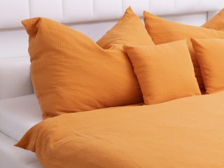 Detské mušelínové posteľné obliečky do postieľky Nature MSN-001 Horčicovo oranžové - detail 1 - Biante.sk