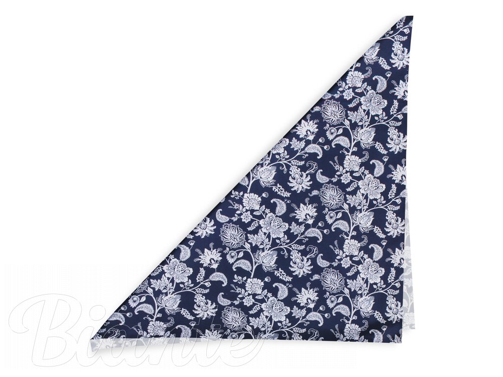 Bavlnená šatka Sandra SA-263 Kvetinový vzor na modrom - detail 1 - Biante.sk