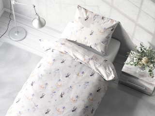 Detské bavlnené posteľné obliečky Sandra SA-374 Pandy líšky a zajačiky s balónikmi - detail 1 - Biante.sk