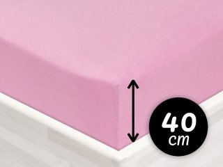Jersey napínací prostěradlo na extra vysokou matraci JR-008 Růžová lila - Biante.cz