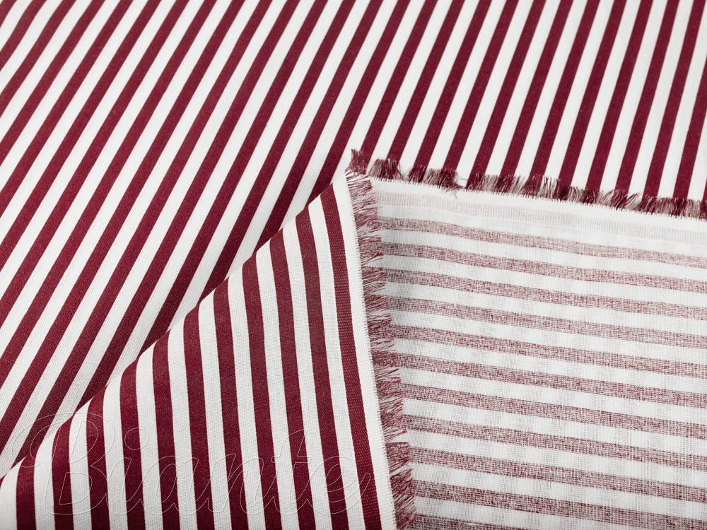 Bavlnená látka/plátno Sandra SA-363 Tmavo červeno-biele pásiky - šírka 140 cm - detail 4 - Biante.sk