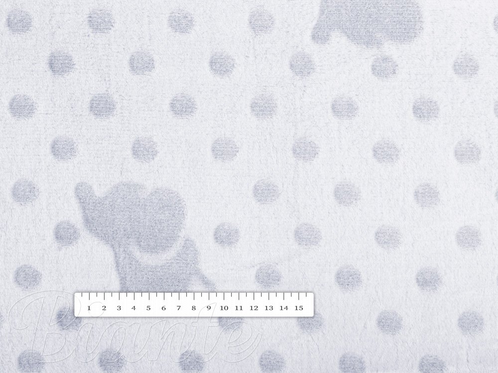 Detská mikroplyšová deka MIP-024 Svetlo sivé sloníky a bodky - detail 5 - Biante.sk
