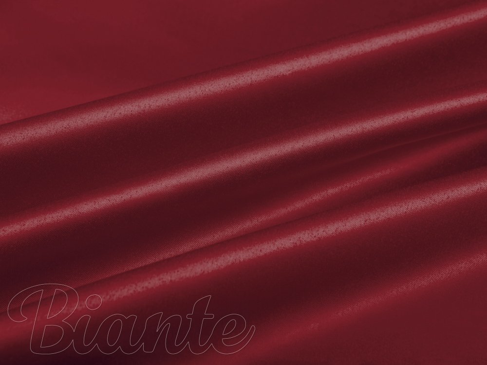 Látka polyesterový satén LUX-036 Vínovo červená - šírka 150 cm - Biante.sk