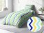 Bavlnené posteľné obliečky Sandra SA-378 Zeleno-modro-žlté cik-cak pásiky - detail 2 - Biante.sk