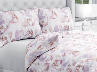 Bavlnené posteľné obliečky Sandra SA-284 Hnedé sovy - Biante.sk
