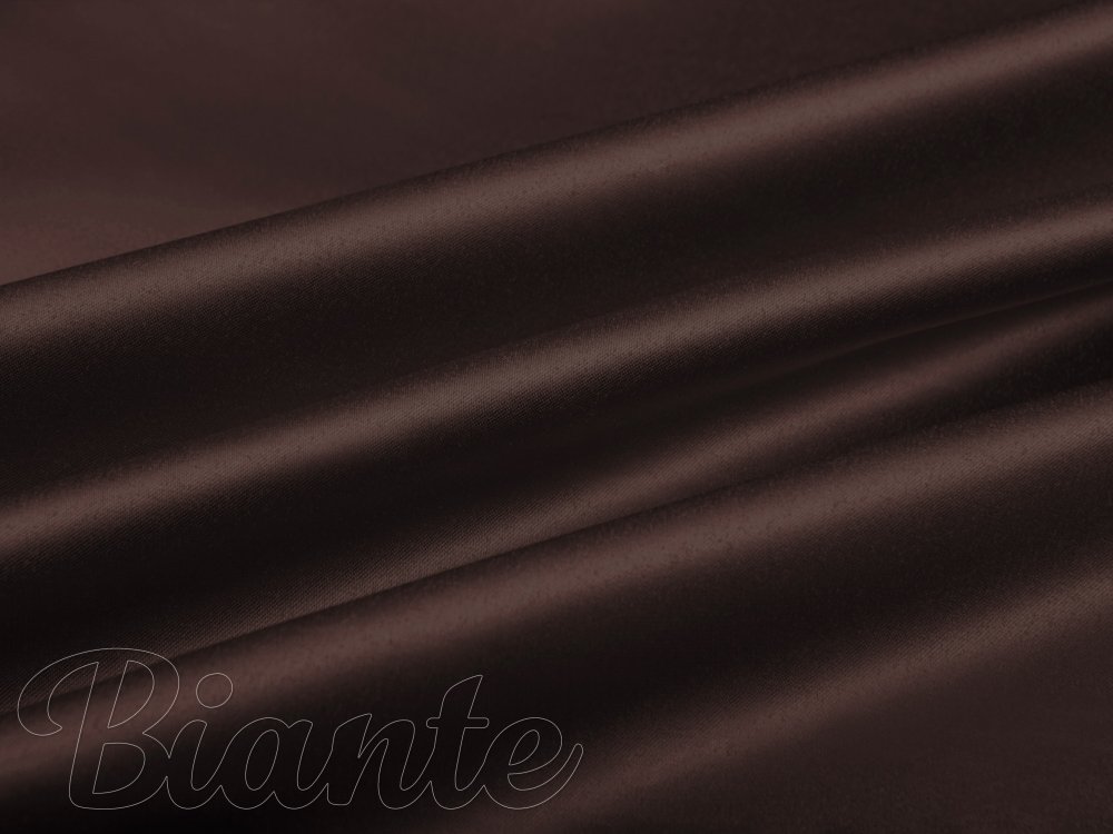 Látka polyesterový satén LUX-L042 Čokoládově hnědá - šířka 150 cm - Biante.cz