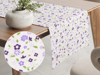 Bavlnený behúň na stôl Sandra SA-067 Drobné fialové kvietky - Biante.sk