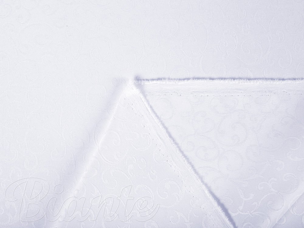 Teflónová látka na obrusy TF-078 Ornamenty - studená biela - šírka 160 cm - detail 4 - Biante.sk