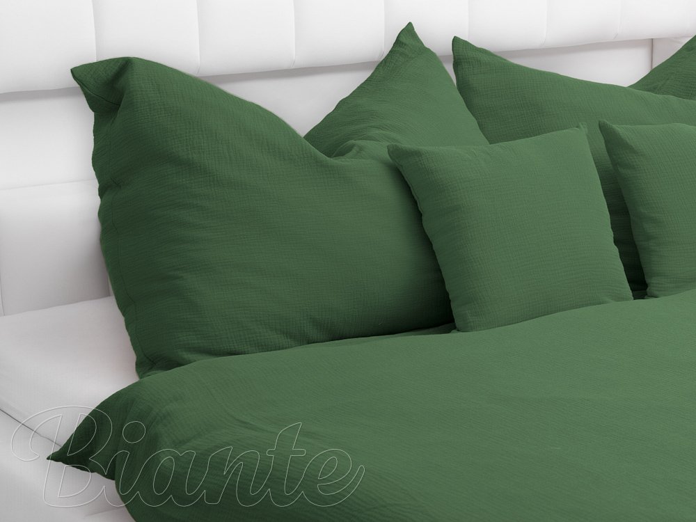 Detské mušelínové posteľné obliečky do postieľky Nature MSN-011 Lesná zelená - detail 1 - Biante.sk
