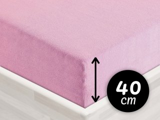 Froté napínacie prestieradlo na extra vysoký matrac FR-008 Ružová lila - Biante.sk