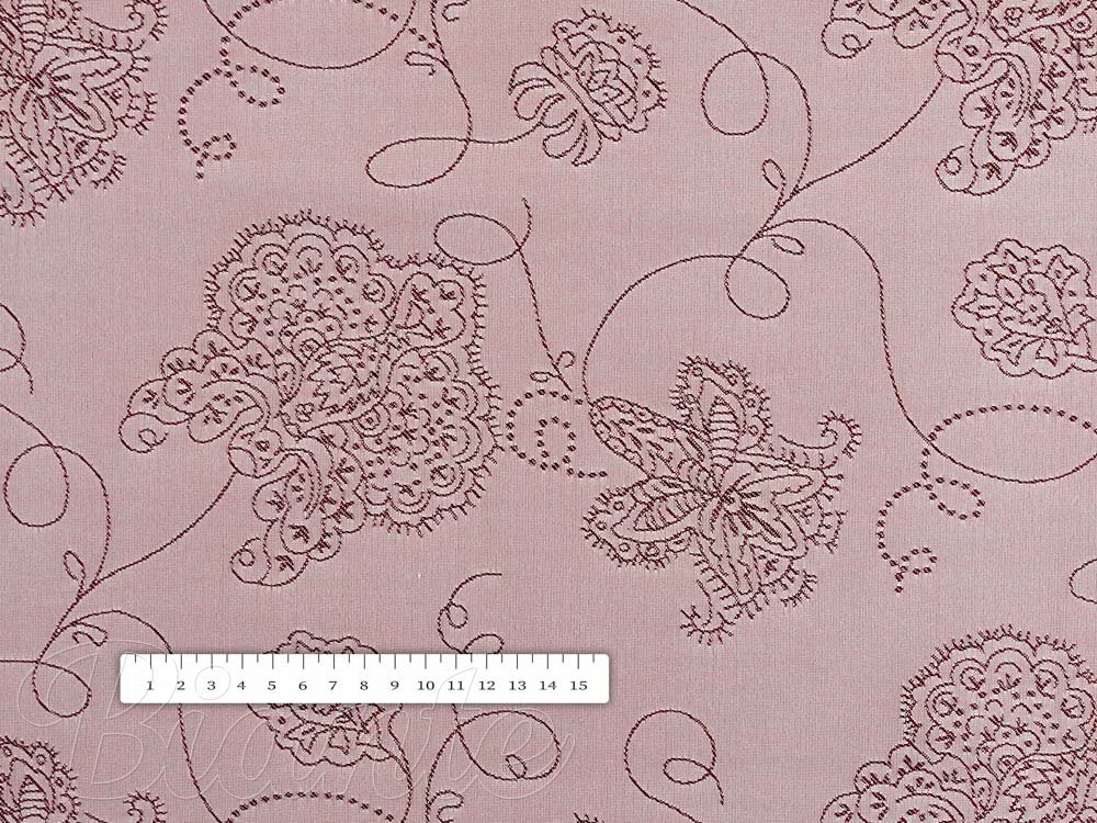 Teflonová látka na ubrusy TF-077 Květované ornamenty na starorůžovém - šířka 170 cm - detail 5 - Biante.cz
