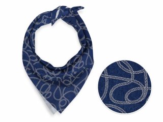 Bavlněný šátek Sandra SA-085 Provázkový ornament na modrém - Biante.cz