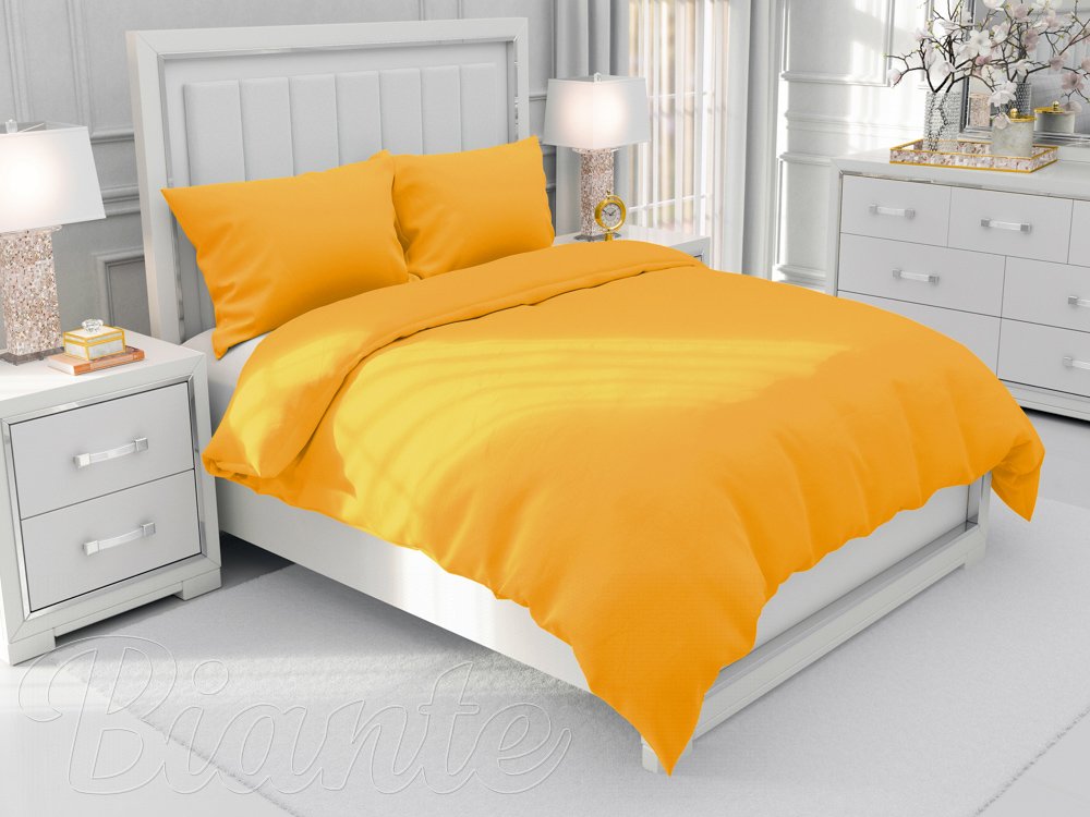 Bavlnené jednofarebné posteľné obliečky Moni MO-036 Horčicové - Biante.sk
