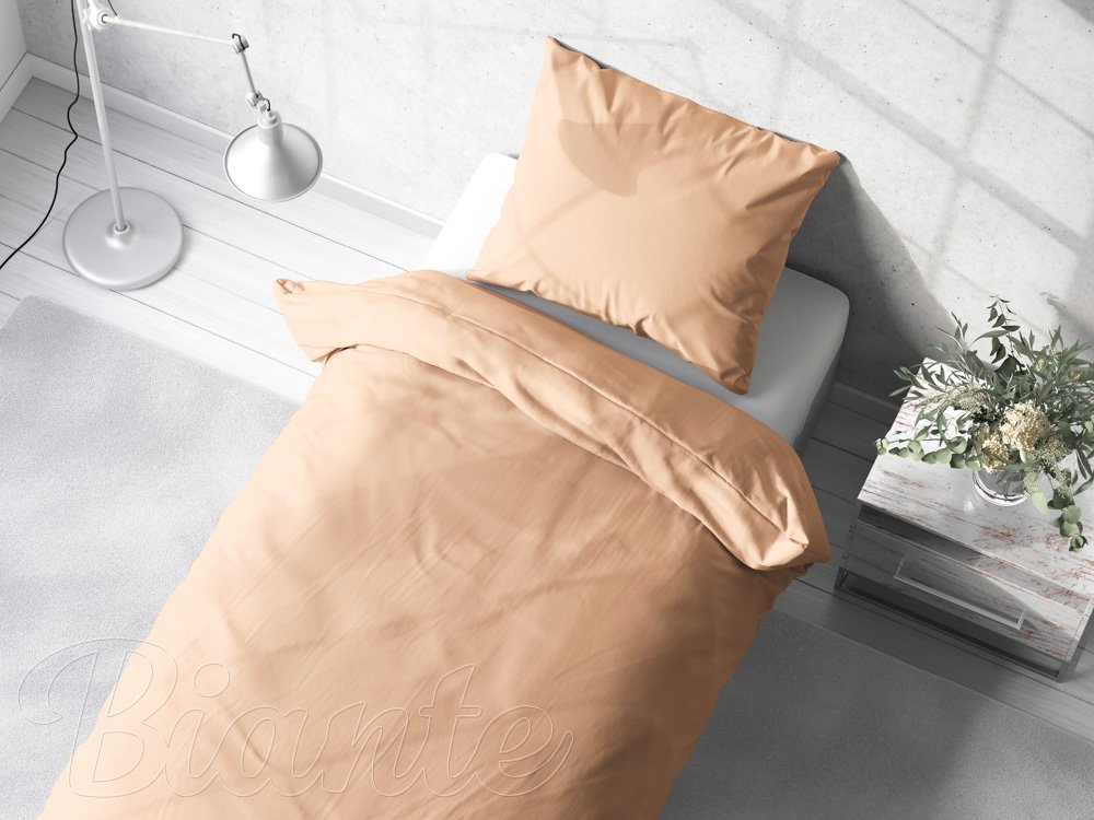 Bavlnené jednofarebné posteľné obliečky Moni MOD-512 Béžové - detail 2 - Biante.sk