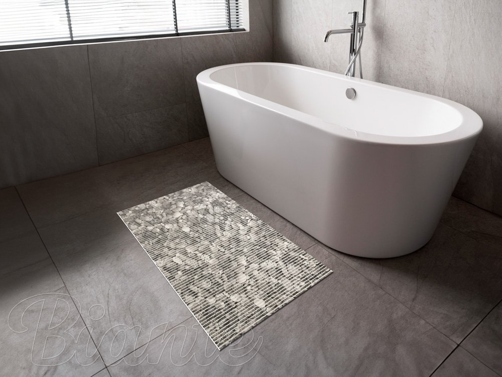 Kúpeľňová penová rohož / predložka PRO-070 Sivé riečne kamene - metráž šírka 65 cm - detail 2 - Biante.sk
