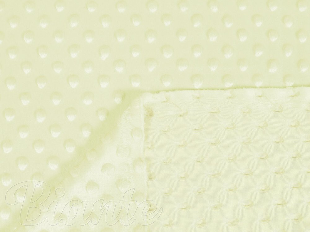 Detská látka Minky 3D bodky MKP-043 Pastelovo žltozelená - šírka 150 cm - detail 3 - Biante.sk